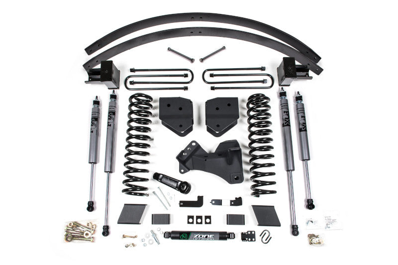 Zone Offroad F110F 6 inch Lift Kit with 4 inch Rear Lift Block Kit and Add-a-Leaf (FOX 2.0 Adventure Series) | 2017-2019 Ford F250/F350 6.7L Powerstroke