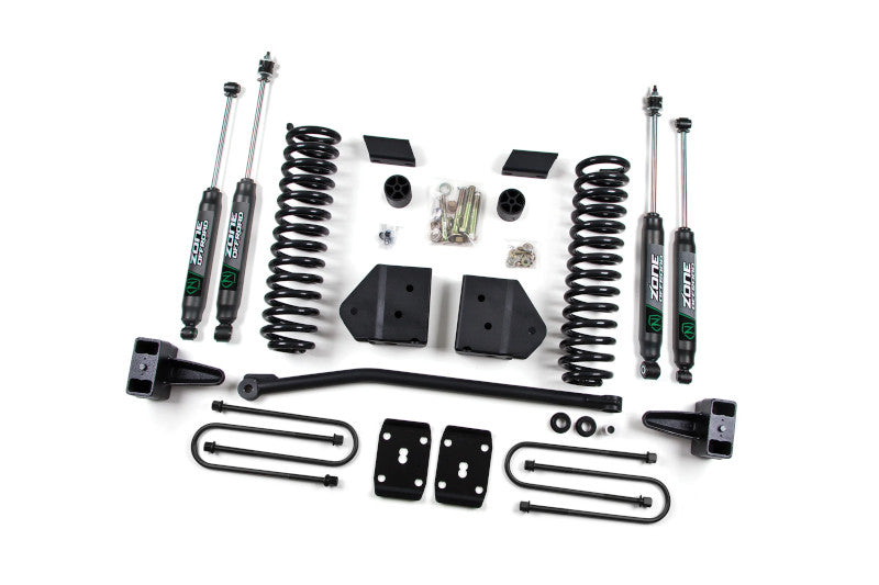 Zone Offroad F19N 4 inch Lift Kit with Block Kit for 3 Leaf Main (Nitro Series Shocks) | 2011-2016 Ford F250/F350 Gas