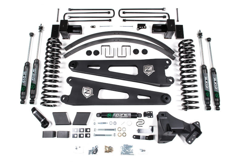 Zone Offroad F52F 6 inch Lift Kit with Block Kit for 3 Leaf Main (FOX 2.0 Adventure Series) | 2017-2019 Ford F250/F350 6.7L Powerstroke