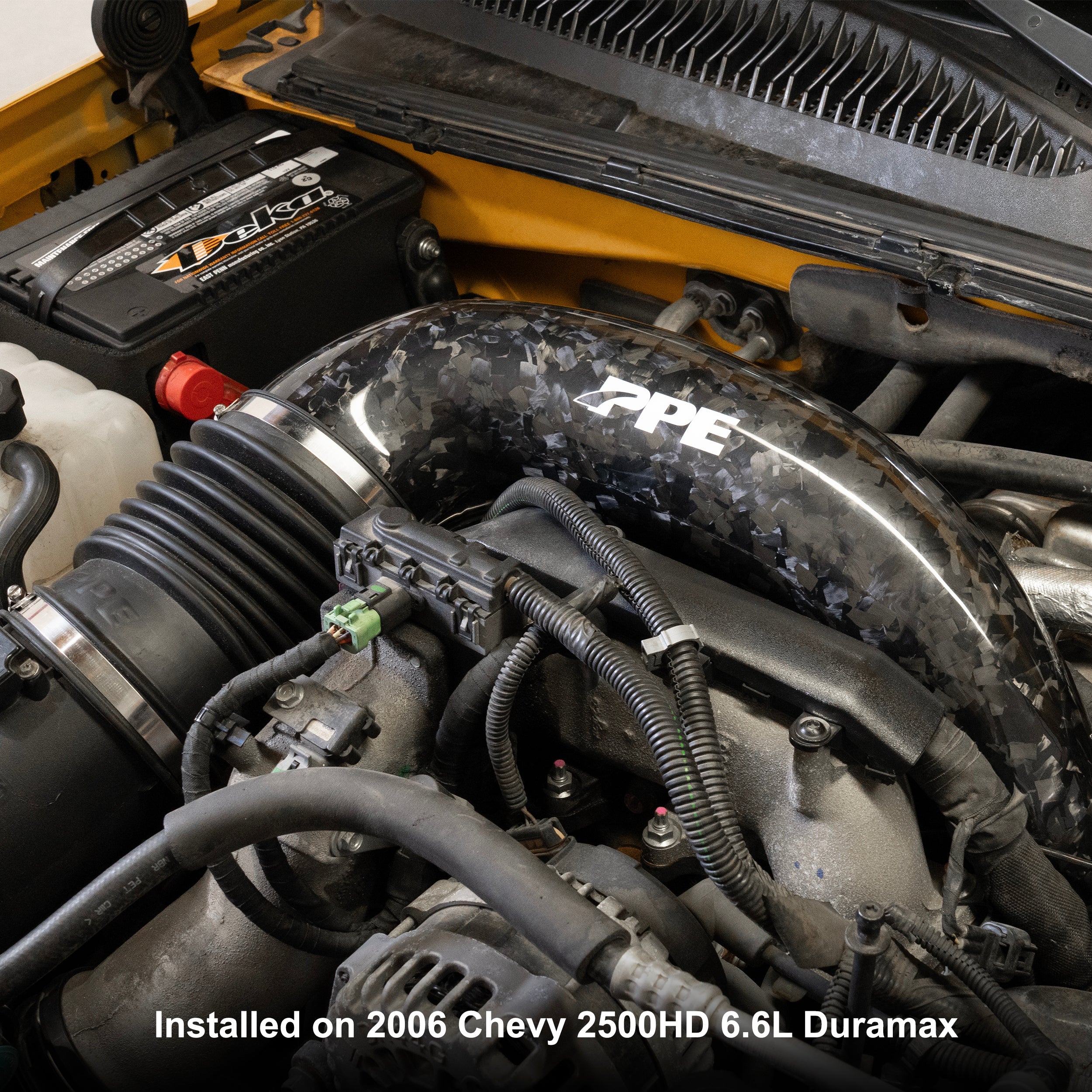 PPE 115004070 Zilla Carbon Fiber Turbo Inlet Upgrade Kit (Forged Carbon) | 2006-2010 GM Sierra/Silverado 2500HD/3500HD 6.6L Duramax LBZ/LMM