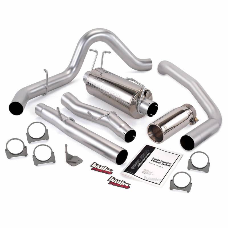 Banks 48787 Monster Single Exhaust with Chrome Tip | 2003-2007 Ford F250/F350 6.0L Powerstroke Crew Cab Long Bed