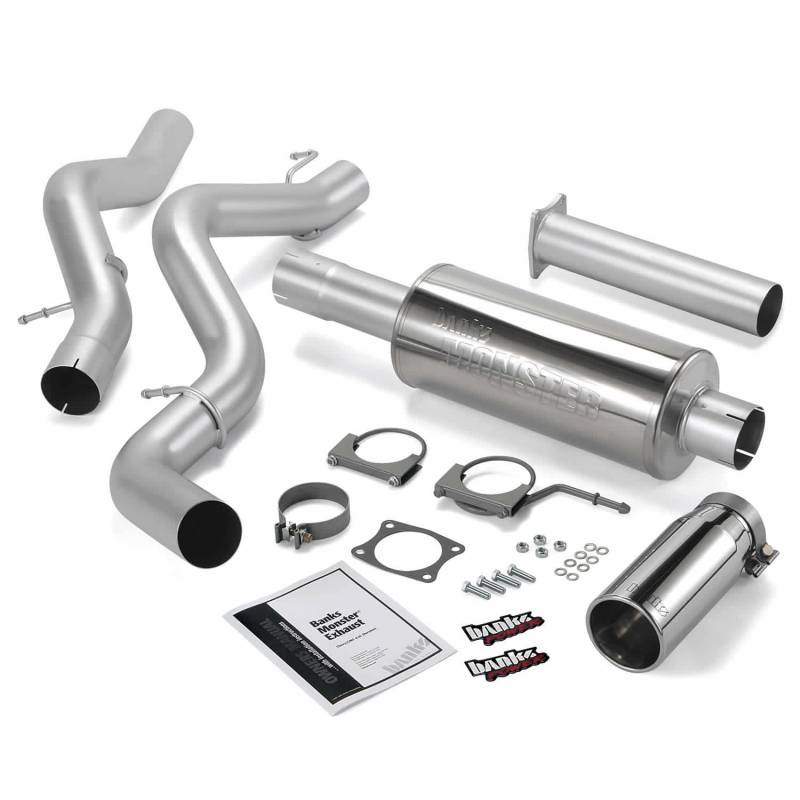 Banks 48938 Monster Single Exhaust | 2006-2007 GM Silverado/Sierra 2500HD/3500HD 6.6L Duramax LBZ Extended Cab Short Bed