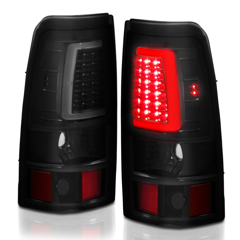 ANZO 311334 Black Smoke Plank Style LED Tail Lights | 2003-2007 GM Chevrolet Silverado 2500HD/3500HD