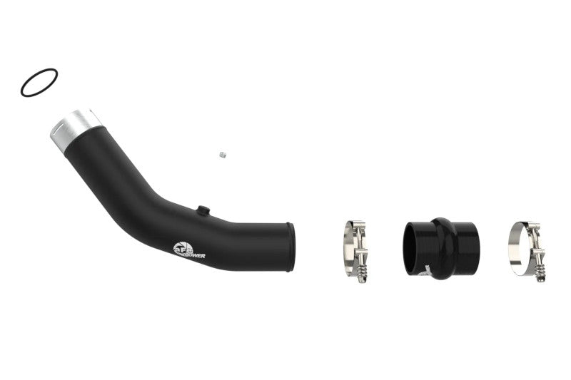 aFe 46-20738-B BladeRunner 3 inch Black Aluminum Hot Charge Pipe | 2023-2024 Ford F250/F350 6.7L Powerstroke