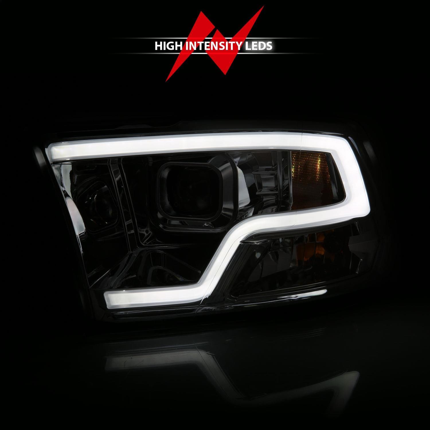 ANZO 111405 Chrome Projector Plank-Style Headlights | 2009-2018 Dodge RAM 2500/3500 6.7L Cummins