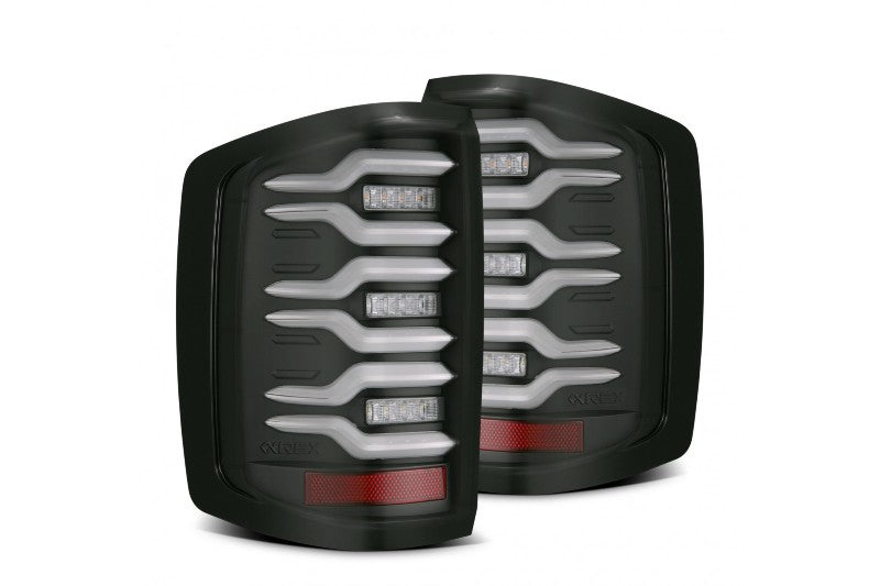 AlphaRex 620030 LUXX Series Black LED Tail Lights | 2014-2019 GM Silverado/Sierra 1500/2500HD/3500HD