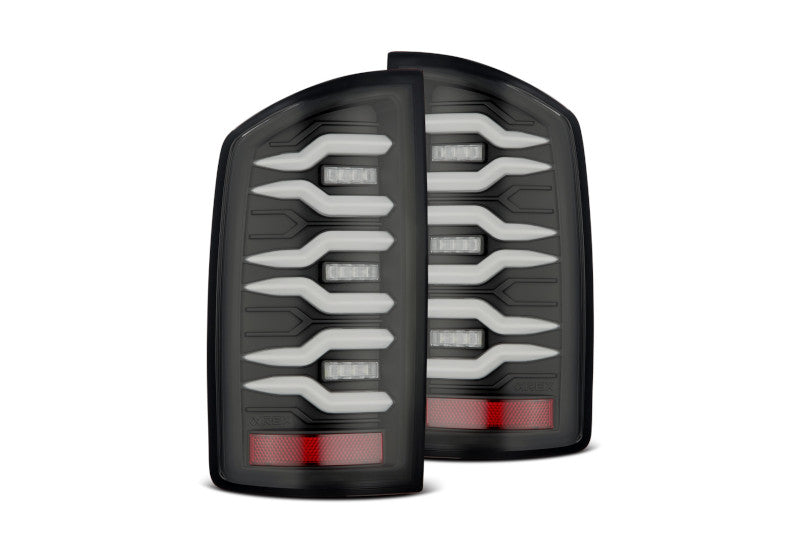 AlphaRex 641040 LUXX Series Black LED Tail Lights | 2007-2009 Dodge RAM 1500/2500/3500