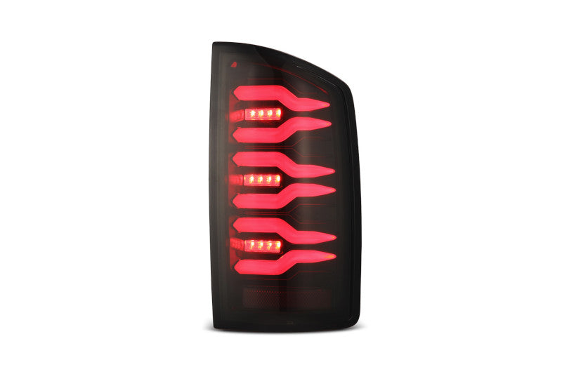 AlphaRex 641060 LUXX Series Black/Red LED Tail Lights | 2007-2009 Dodge RAM 1500/2500/3500