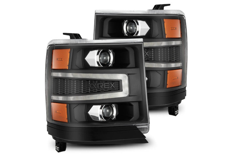 AlphaRex 880234 LUXX Series Black LED Projector Headlights | 2016-2018 Silverado 1500