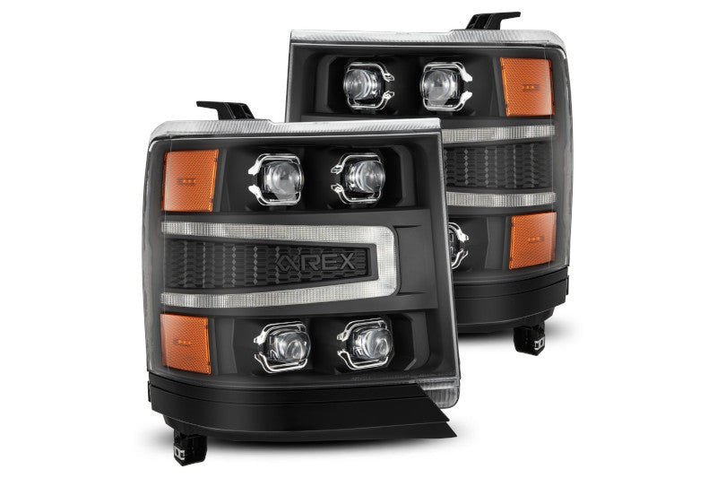 AlphaRex 880237 NOVA Series Black LED Projector Headlights | 2016-2018 Silverado 1500