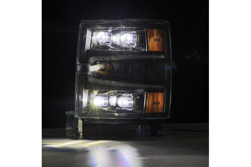 AlphaRex 880239 NOVA Series Black LED Projector Headlights | 2014-2015 Silverado 1500