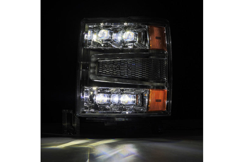 AlphaRex 880240 NOVA Series Chrome LED Projector Headlights | 2014-2015 Silverado 1500