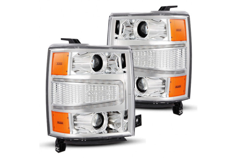 AlphaRex 880243 LUXX Series Chrome LED Projector Headlights | 2014-2015 Silverado 1500