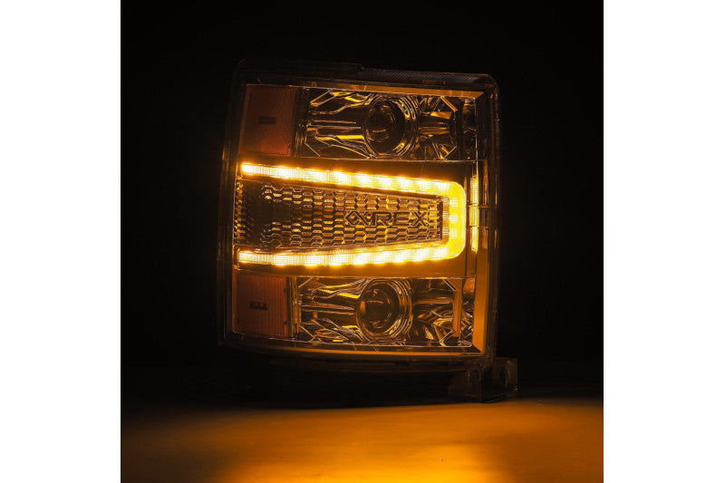 AlphaRex 880243 LUXX Series Chrome LED Projector Headlights | 2014-2015 Silverado 1500