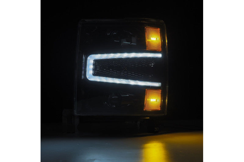 AlphaRex 880244 LUXX Series Alpha-Black LED Projector Headlights | 2014-2015 Silverado 1500