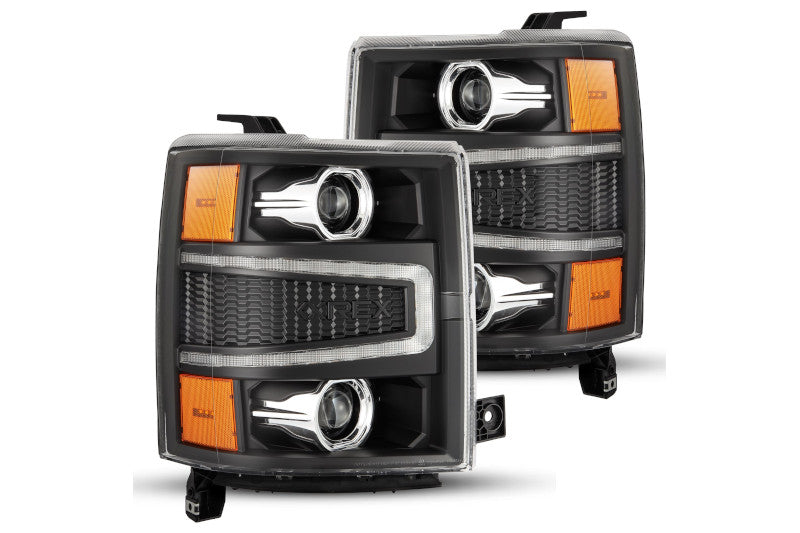 AlphaRex 880245 PRO Series Black Halogen Projector Headlights | 2014-2015 Silverado 1500