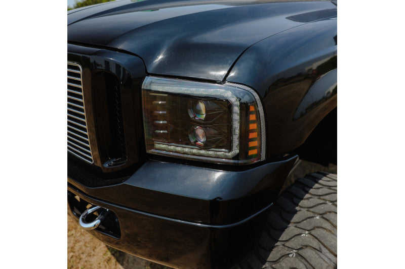 AlphaRex 880317 LUXX Series Black LED Projector Headlights | 2005-2007 Ford F250/F350