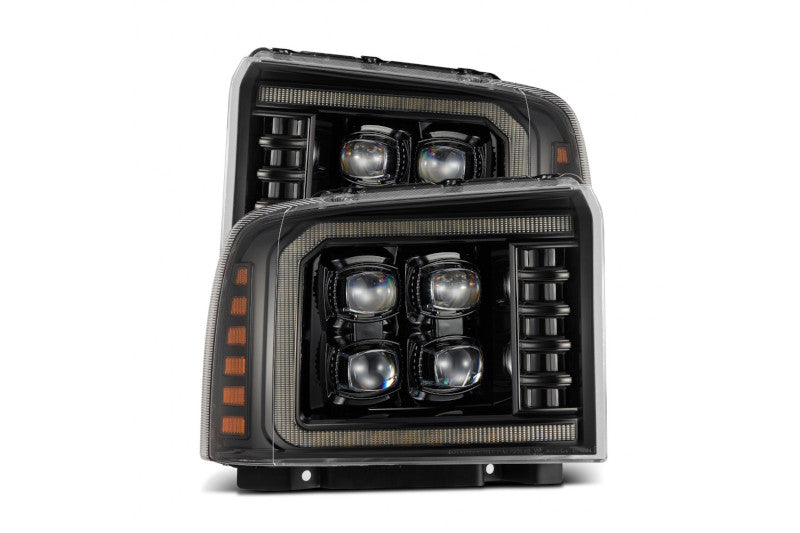 AlphaRex 880318 NOVA Series Alpha Black LED Projector Headlights | 2005-2007 Ford F250/F350