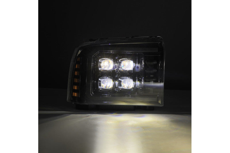 AlphaRex 880318 NOVA Series Alpha Black LED Projector Headlights | 2005-2007 Ford F250/F350