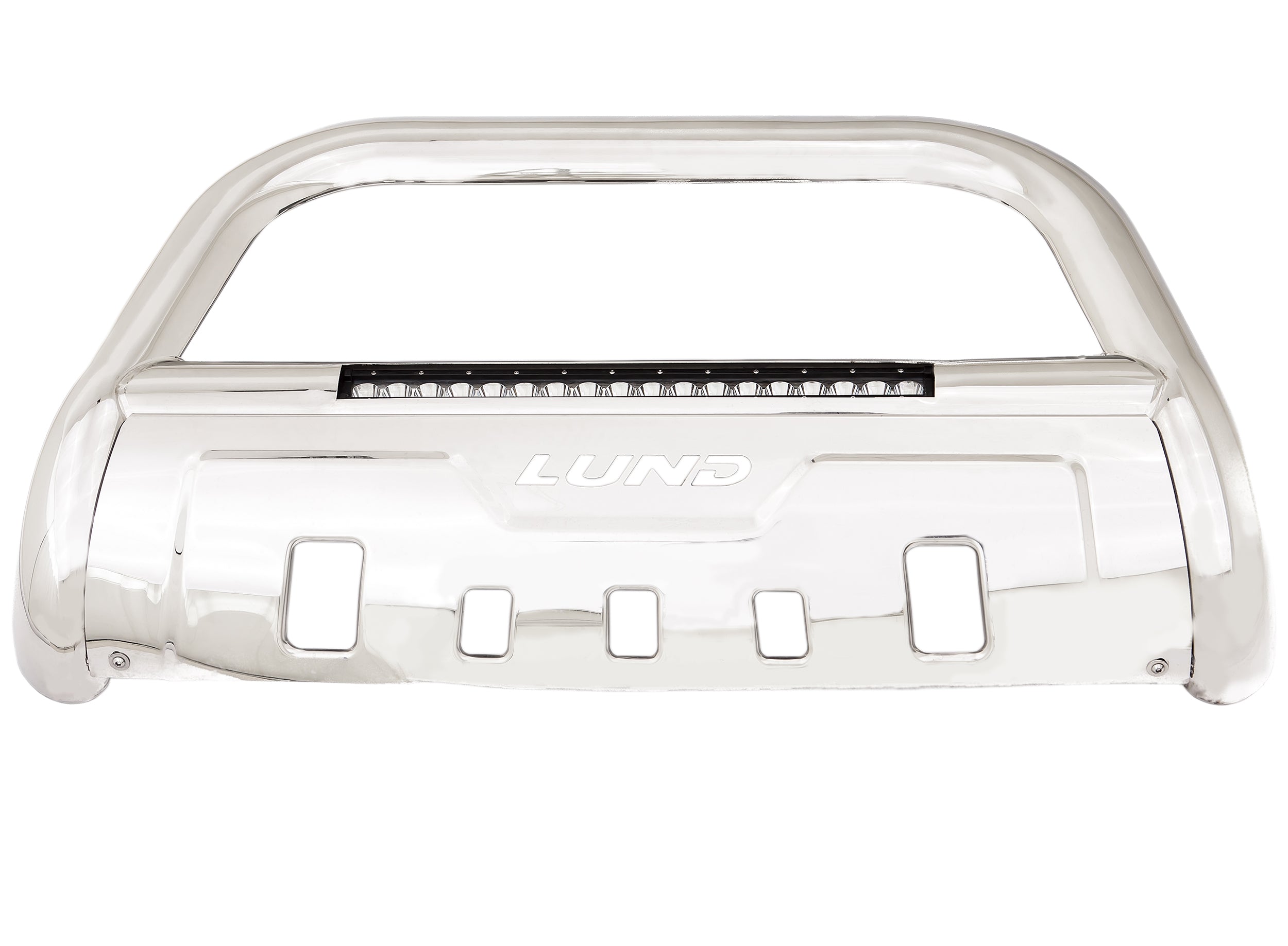 Lund 47021203 3.5" inch Stainless Steel Oval Bull Bar | 2011-2019 GM Silverado/Sierra 2500HD/3500HD