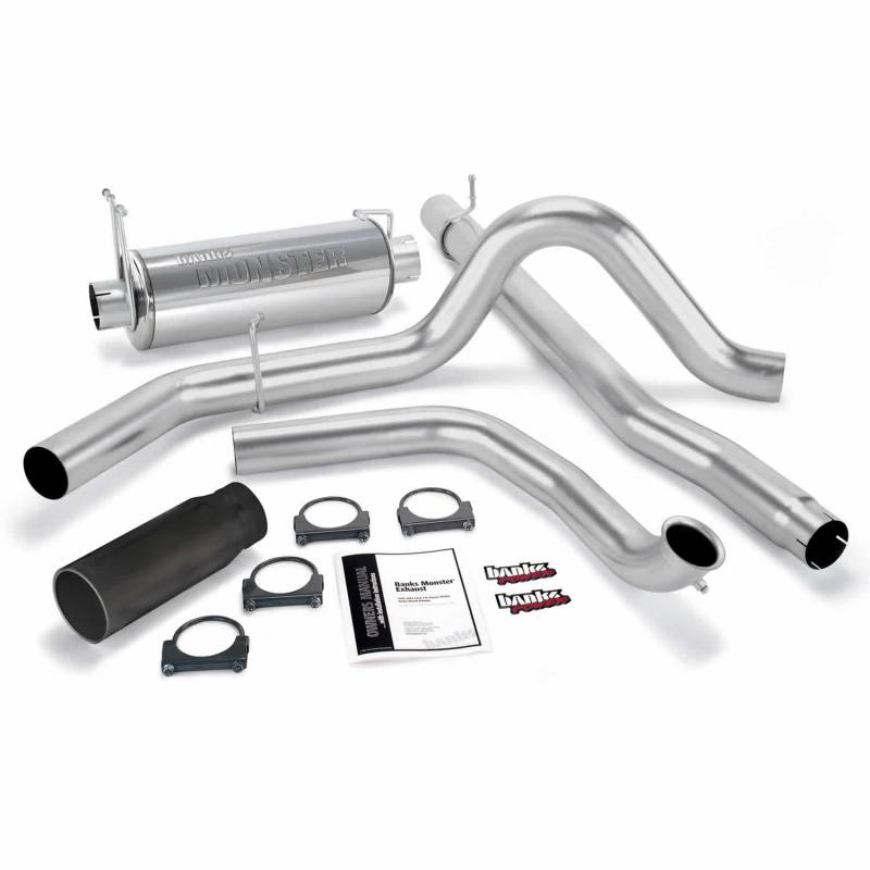 Banks 48655-B Stainless 4 inch Monster Single Exhaust with Black Tip | 1999 Ford F250/F350 7.3L Powerstroke