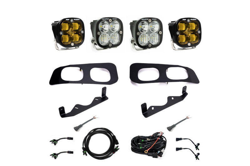 Baja Designs 448226 SAE/Squadron Sport Dual Amber Fog Light Kit with Toggle Switch | 2023-2024 Ford F250/F350