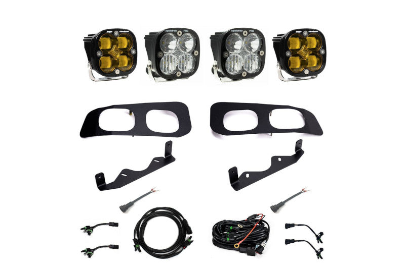 Baja Designs 448228 SAE/Squadron Pro Dual Amber Fog Light Kit with Toggle Switch | 2023-2024 Ford F250/F350