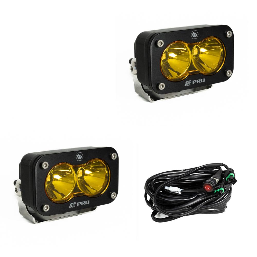 Baja Designs 487816 LED Light Pods Amber Lens Work/Scene Pattern Pair S2 Pro Series | Universal