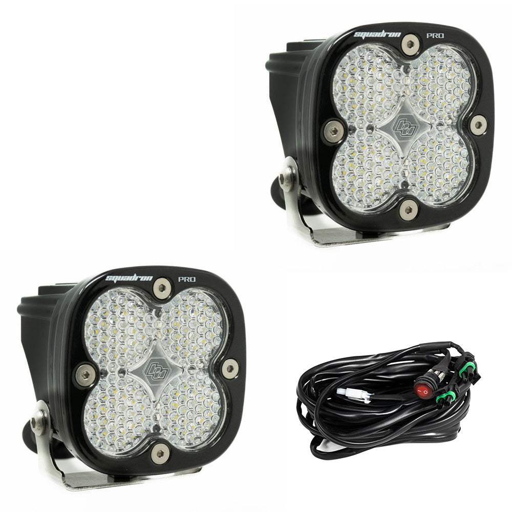 Baja Designs 497806 LED Light Pods Black Clear Lens Work/Scene Pattern Sqadron Pro Pair | Universal