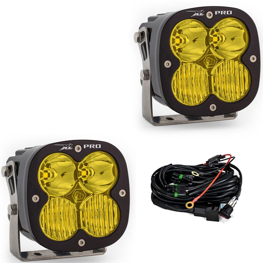 Baja Designs 507813 LED Light Pods Black Amber Lens Driving/Combo Pattern XL Pro Pair | Universal
