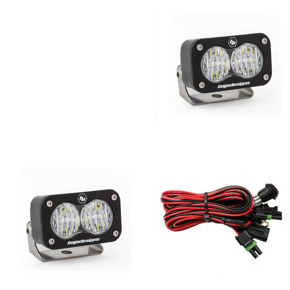 Baja Designs 547805 Clear Lens Wide Cornering Black LED Light Pods S2 Sport Pair | Universal