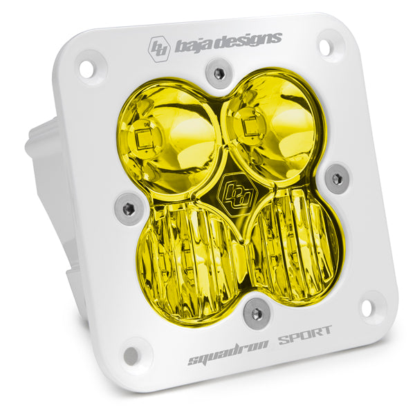 Baja Designs 551013WT Amber Lens Driving/Combo White Flush Mount LED Light Pod Squadron Sport | Universal