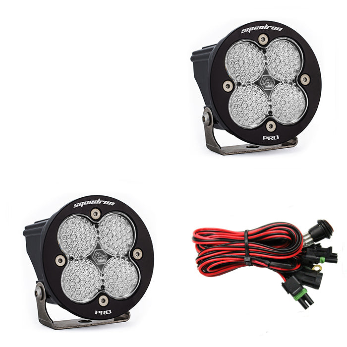 Baja Designs 597806 Clear Lens Work/Scene Black LED Light Pods Squadron-R Pro Pair | Universal