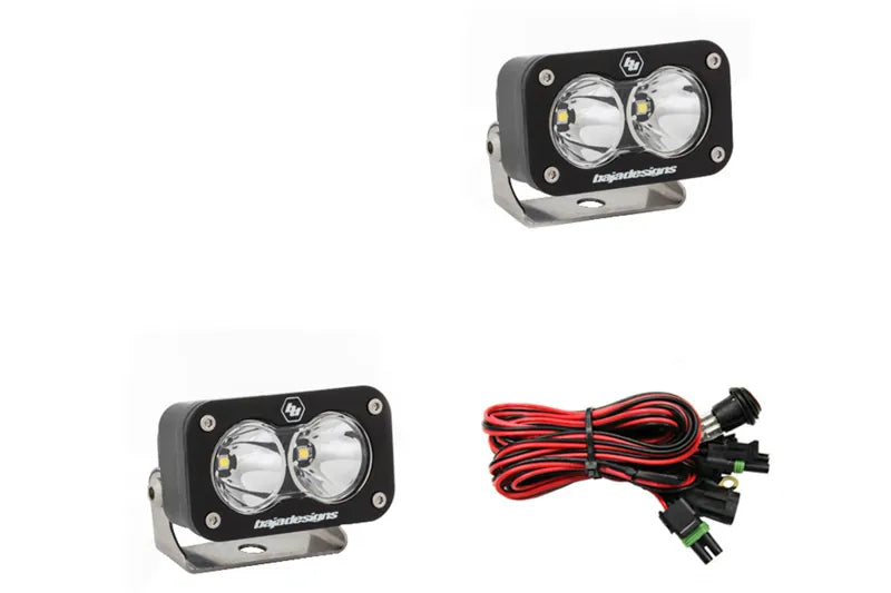 Baja Designs 547806 Clear Lens Work/Scene Black LED Light Pods S2 Sport Pair | Universal