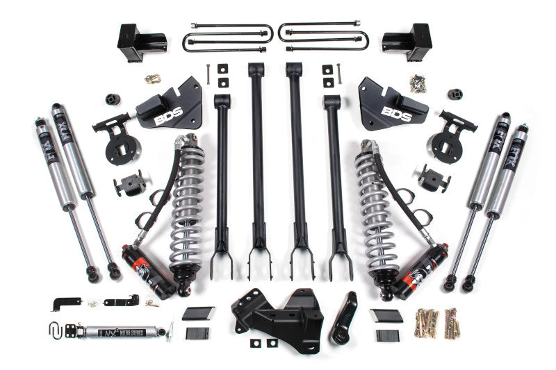 BDS 1577FPE 4 inch 4-Link Lift Kit with FOX 2.5 Coilover Conversion | 2017-2019 F350 DRW 6.7L Powerstroke 4WD