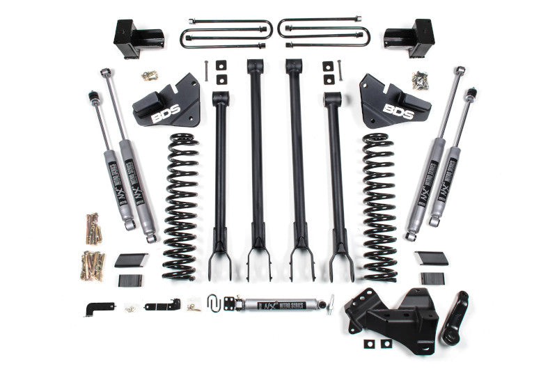 BDS 1577H 4 inch 4-Link Lift Kit with NX2 Nitro Shocks | 2017-2019 F350 DRW 6.7L Powerstroke 4WD