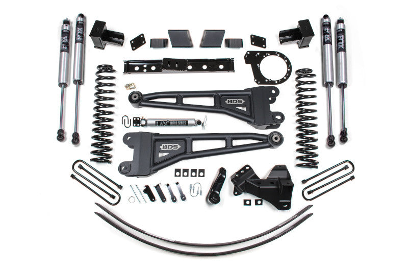 BDS 1580FS 6 inch Radius Arm Lift Kit with FOX 2.0 Shocks & 5 inch Block with 2 Leaf Main | 2017-2019 Ford F250/F350 6.7L Powerstroke 4WD