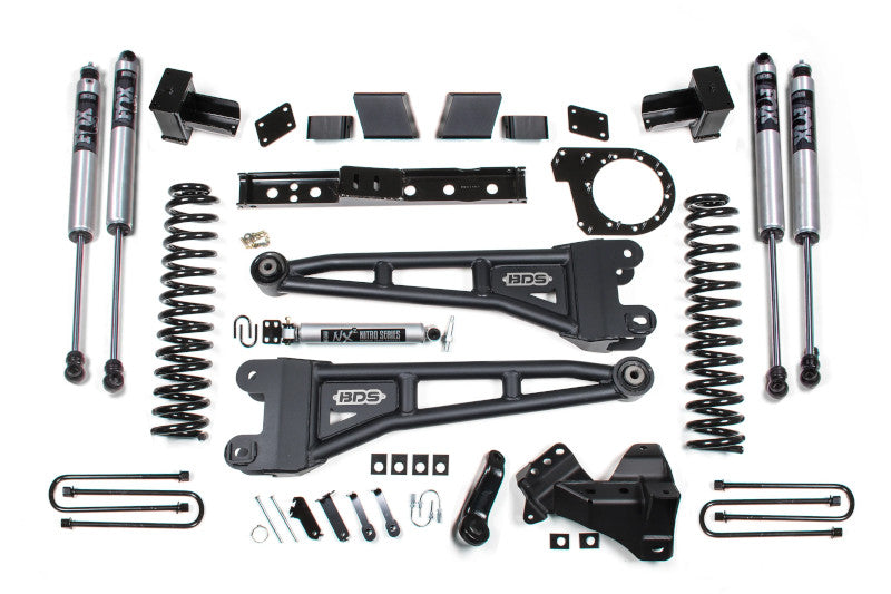 BDS 1581FS 6 inch Radius Arm Lift Kit with FOX 2.0 Shocks & 5 inch Block with 3 Leaf Main | 2017-2019 Ford F250/F350 6.7L Powerstroke 4WD