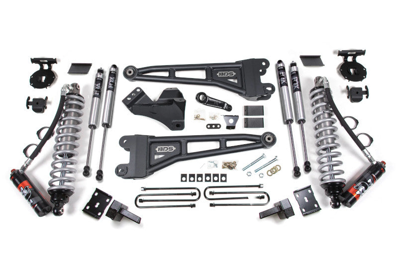 BDS 1596FPE 4 inch Radius Arm Lift Kit with FOX 2.5 Coilover Conversion & Factory 4 inch Block Kit | 2011-2016 Ford F250/F350 6.7L Powerstroke 4WD