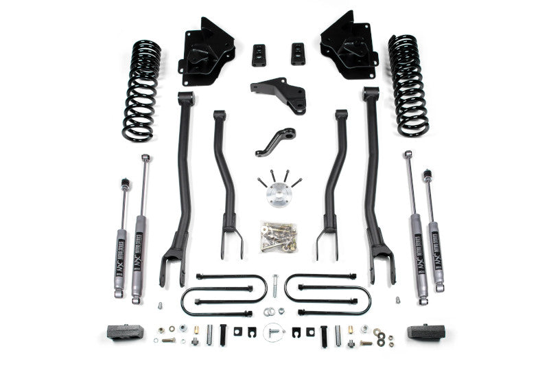BDS 1613H 4 inch 4-Link Lift Kit with NX2 Nitro Shocks & 3 inch Block Kit | 2013-2018 RAM 3500 4WD Gas