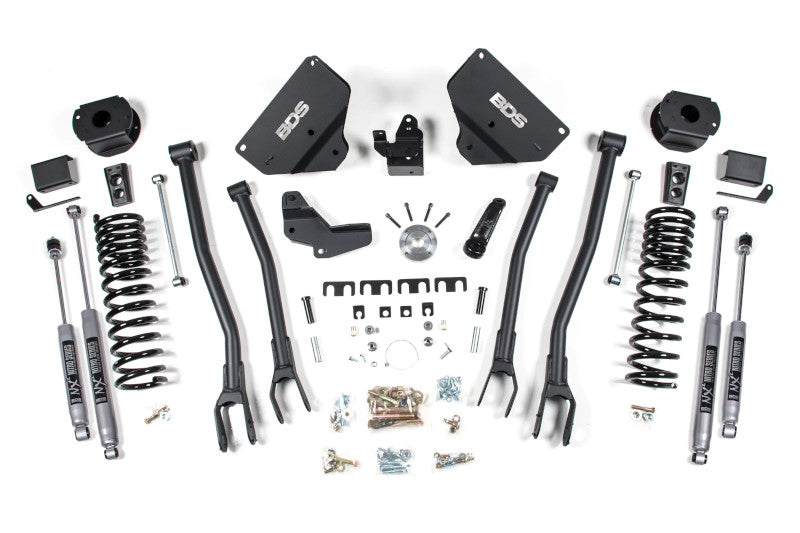 BDS 1634H 4 inch 4-Link Lift Kit with NX2 Nitro Shocks | 2014-2018 RAM 2500 4WD Air Ride Gas