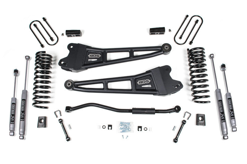 BDS 1655H 4 inch Radius Arm Lift Kit with NX2 Nitro Shocks | 2019-2024 RAM 3500 4WD with out Rear Overload