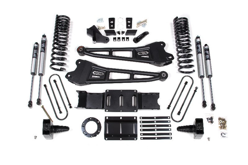 BDS 1682FS 6 inch Lift Radius Arm Kit with FOX 2.0 Shocks - 6 Bolt | 2019-2023 RAM 3500 6.7L Cummins 4WD with out Rear Overload Leaf