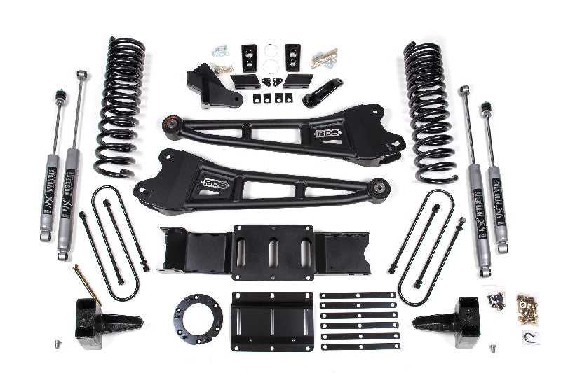 BDS 1682H 6 inch Radius Arm Lift Kit with NX2 Nitro Shocks - 6 Bolt | 2019-2024 RAM 3500 4WD w/o Rear Overload Leaf