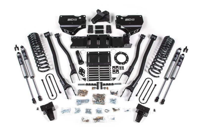BDS 1691FS 6 inch 4-Link Lift Kit with FOX 2.0 Shocks - 6 Bolt | 2019-2023 RAM 3500 with Rear Overload Leaf