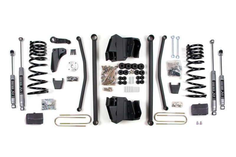 BDS 653H 8 inch Long Arm Lift Kit with NX2 Nitro Shocks & Rear Block Kit | 2003-2007 RAM 2500/3500 5.9L Cummins 4WD with 4 inch Axle / AT