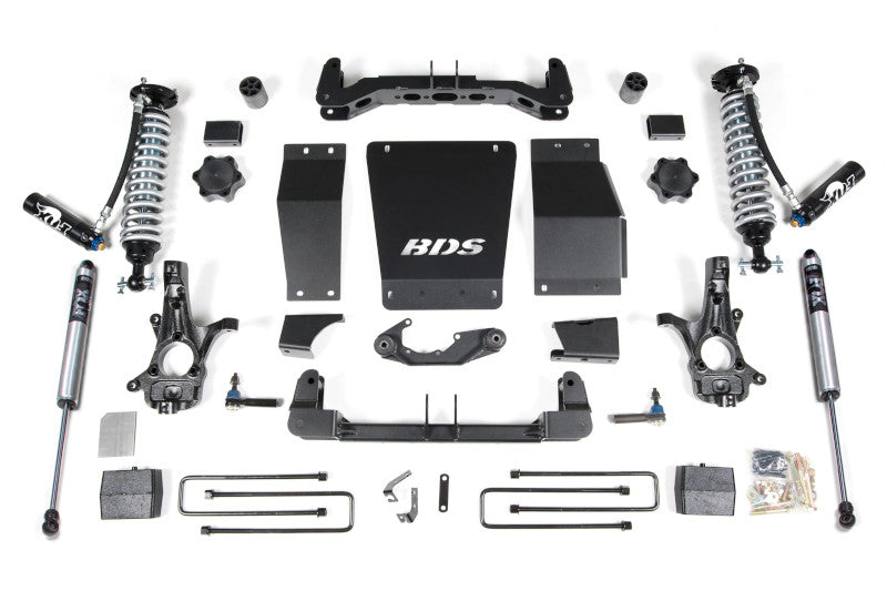 BDS 712FDSC 4 inch Lift Kit with FOX 2.5 Coilovers & Rear Block Kit - Cast Steel | 2014-2018 1500 4WD