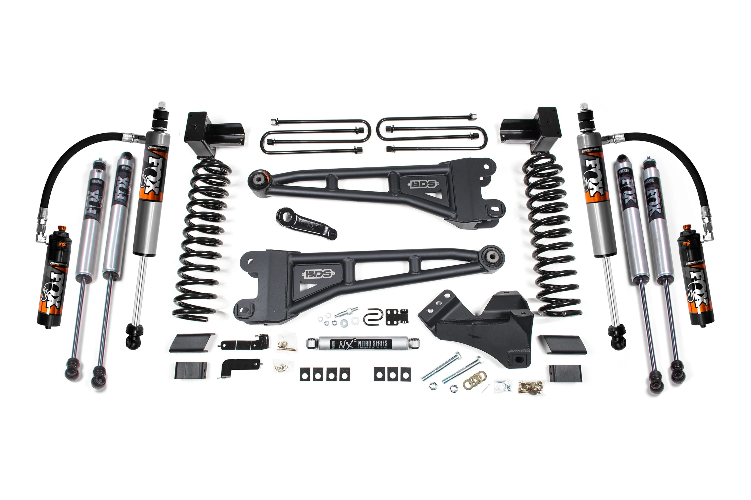 BDS 2243FPE 5 Inch Lift Kit w/ Radius Arm, FOX 2.5 Performance Elite Shocks & 5 Inch Block Kit w/o Overload | 2023-2025 Ford F250/F350 Super Duty 4WD Gas