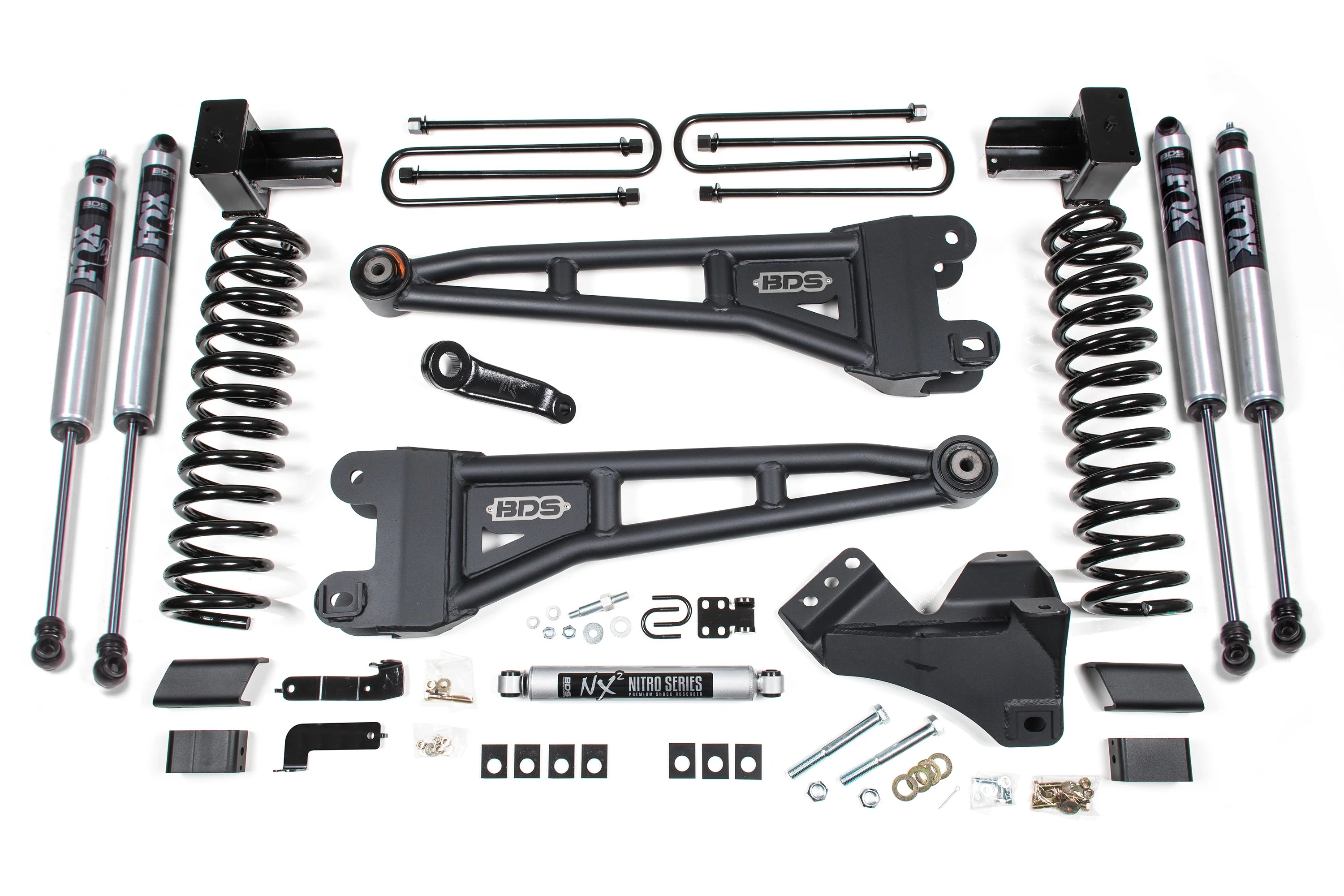 BDS 2243FS 5 Inch Lift Kit w/ Radius Arm, FOX 2.0 Performance Series Shocks & 5 Inch Block Kit w/o Overload | 2023-2025 Ford F250/F350 Super Duty 4WD Gas