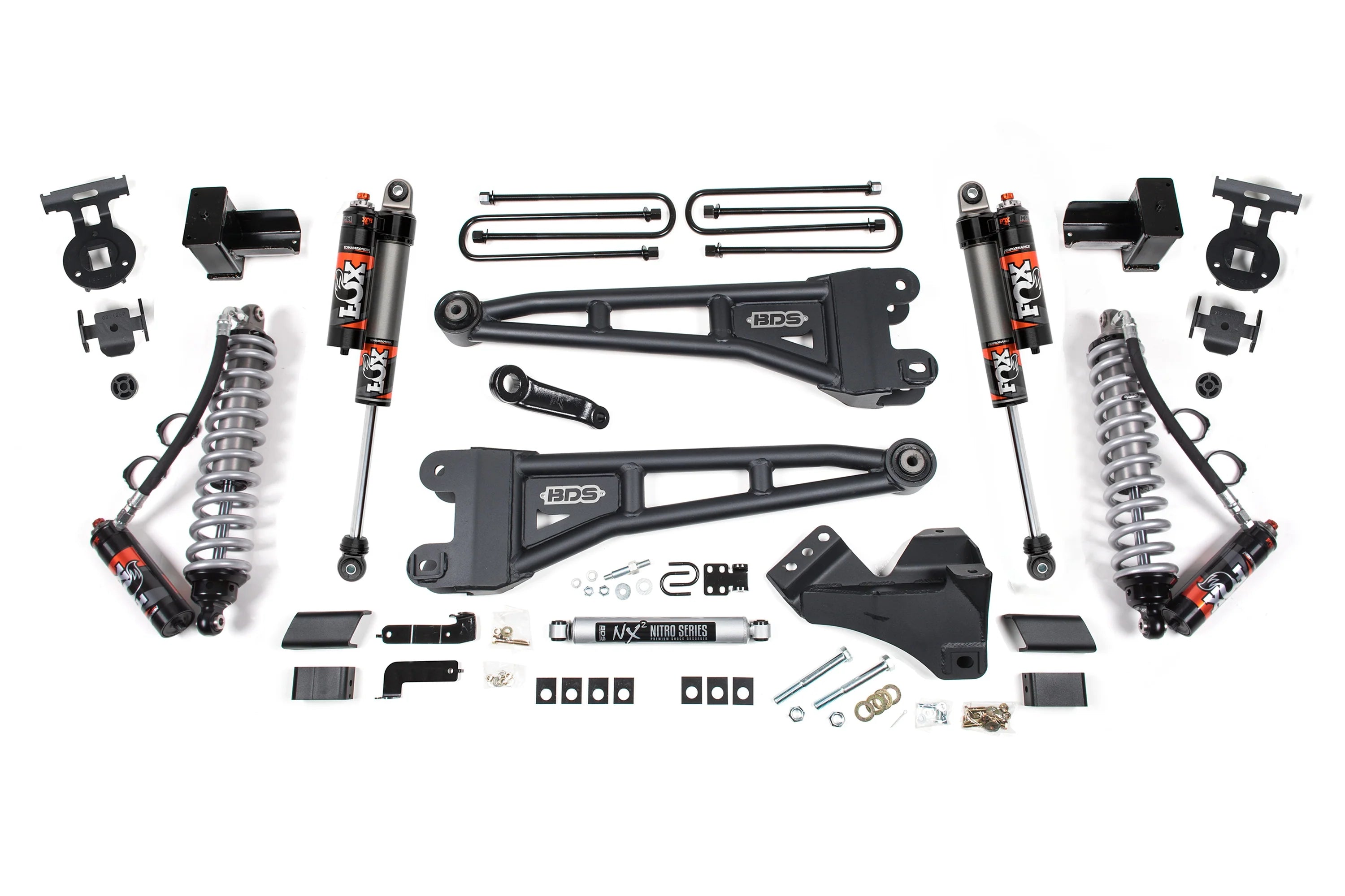 BDS 2244FPE 5 Inch Lift Kit w/ Radius Arm, FOX 2.5 Coil-Over Conversion Performance Elite Shocks & Block Kit w/o Factory Overload | 2023-2025 Ford F250/F350 Super Duty 4WD Diesel